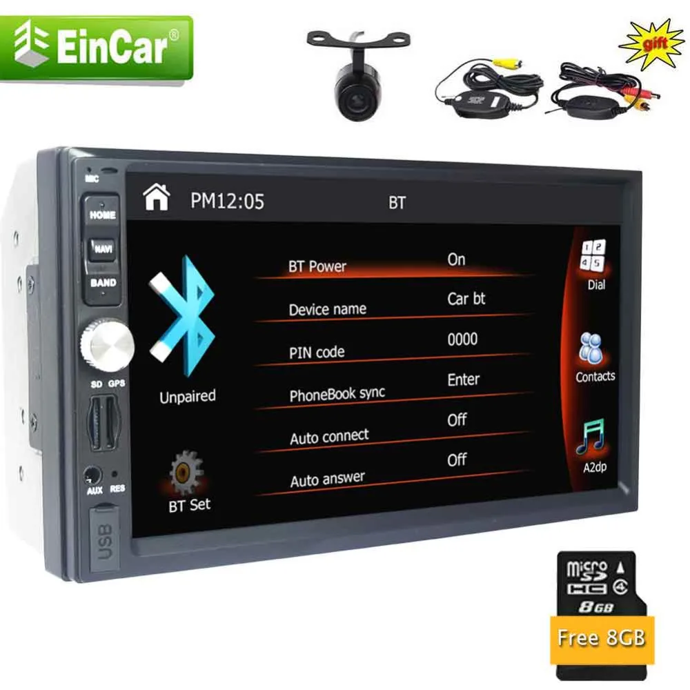 

Eincar radio double din car radio 7'' Autoradio Head Unit 2 din in dash radio auto gps navigation usb+Wireless rear view camera