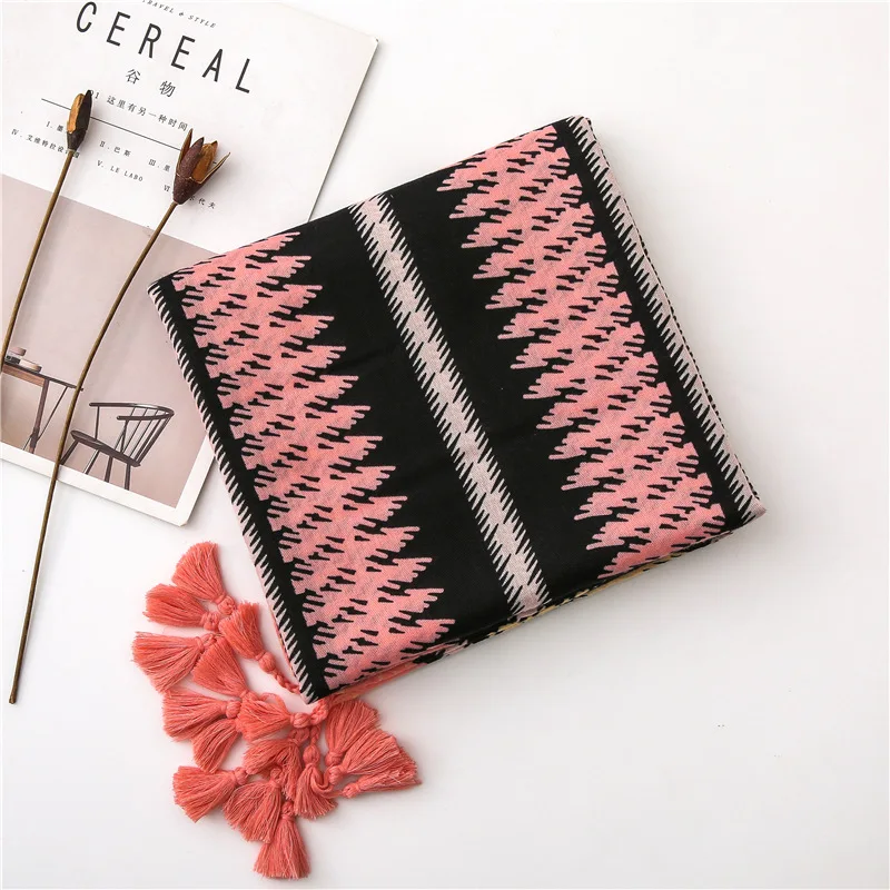 

women scarf 2019 female autumn spring fashion design long colorful striped Muffler Headband Wrap Pashmina Snood Muslim Hijab