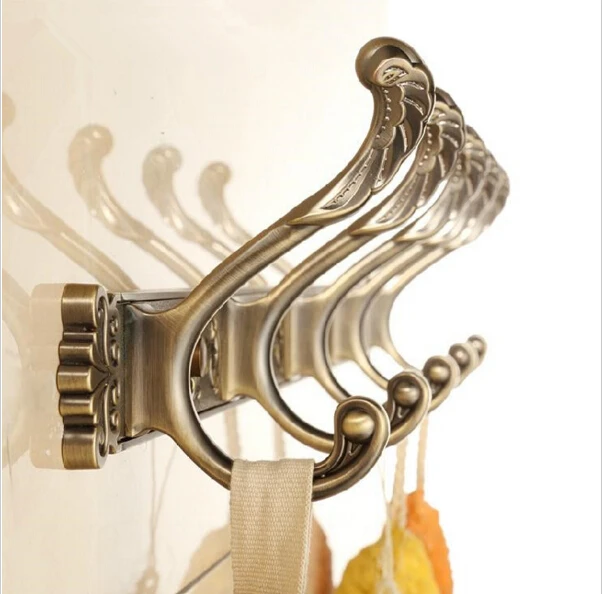 

Bathroom wall Carving Antique robe hooks 4-5 Row Hooks coat hanger towel hanger kitchen hooks door hooks bathroom accessories
