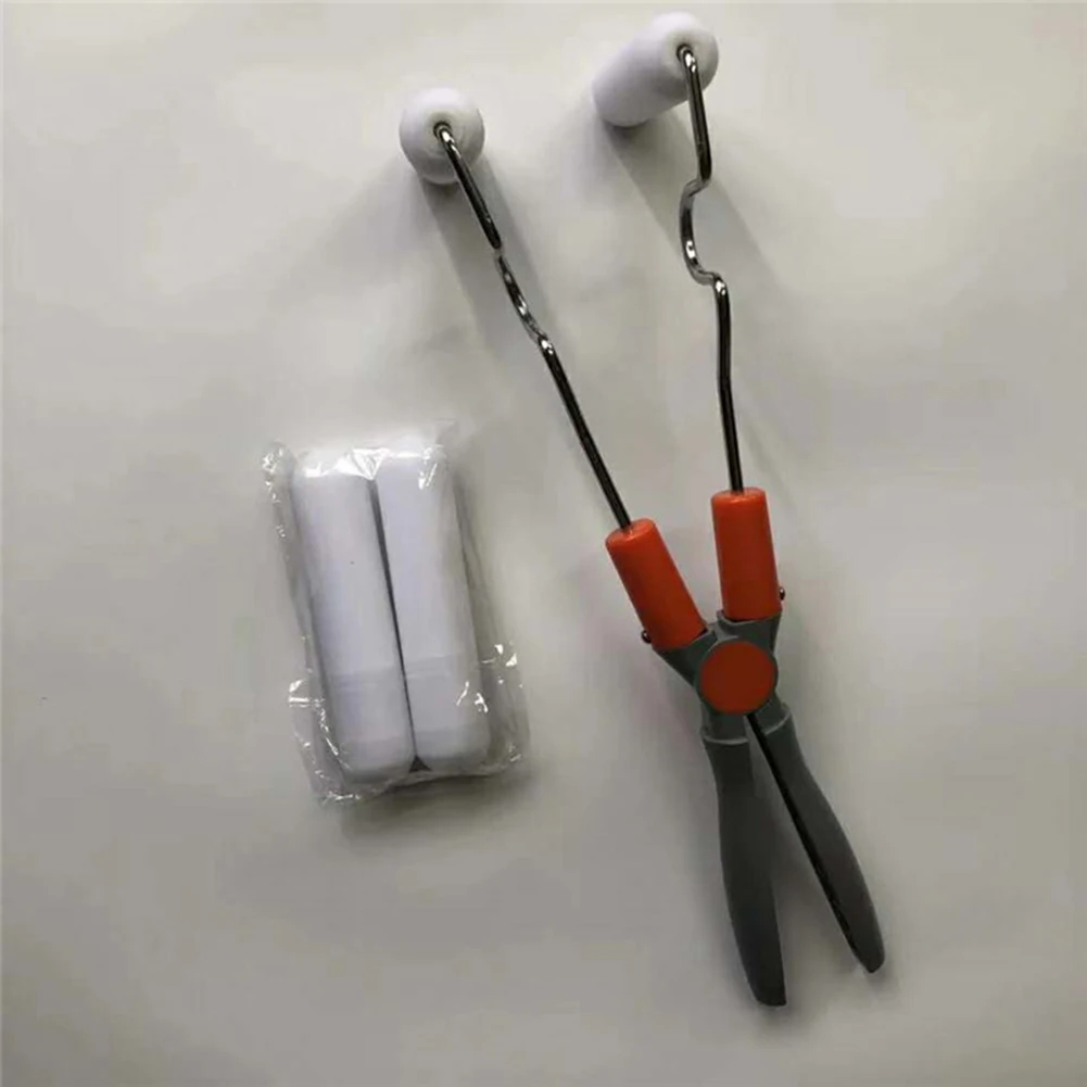 ABS Long Handle Dual Paint Roller Sponge Brush Pro Flocked Edger Wall Painting Runner Tool ABS Long Handle Dual Paint Roller Sponge Brush Pro Flocked Edger Wall Painting Runner Tool