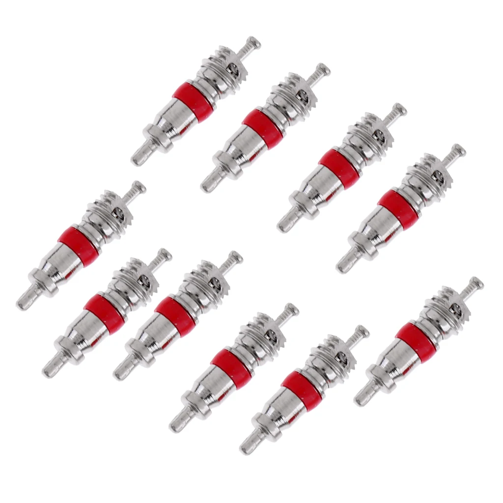 10Pcs Mountain Bike Schrader Valve Replacement Tire Tyre Valve Cores Parts Nucleo de la valvula base de soupape