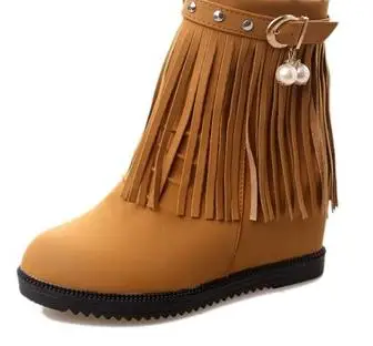 

2018 new Korean version plus velvet Martin boots increased women's shoes matte short boots.