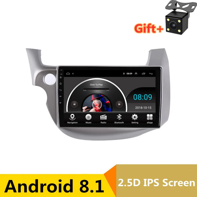 10 1 &quot2.5D IPS Android 8 автомобильный DVD мультимедийный плеер GPS для honda Fit jazz 2008 2009-2013