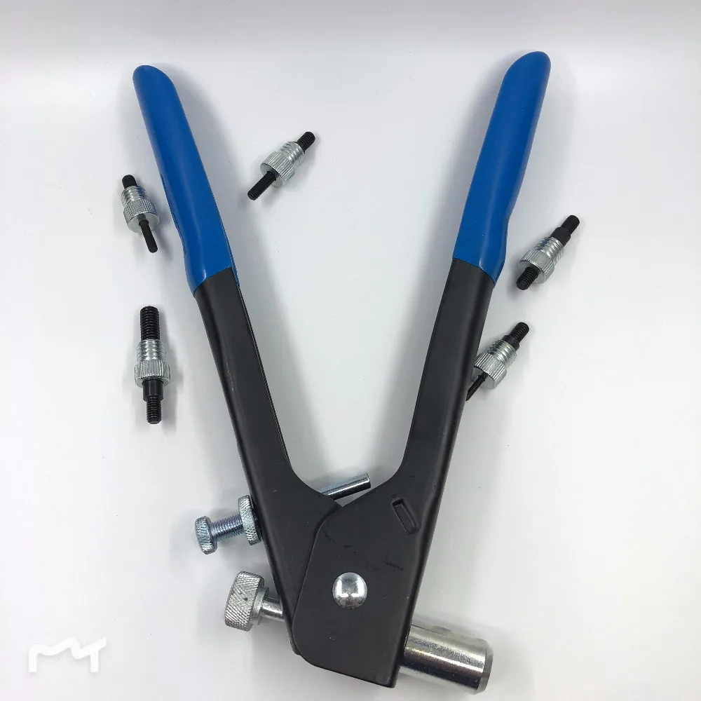 Manual riveting kit manual tool set 6 pieces / set heavy duty blind nut rivet gun M3 M4 M5 M6 M8 core rod