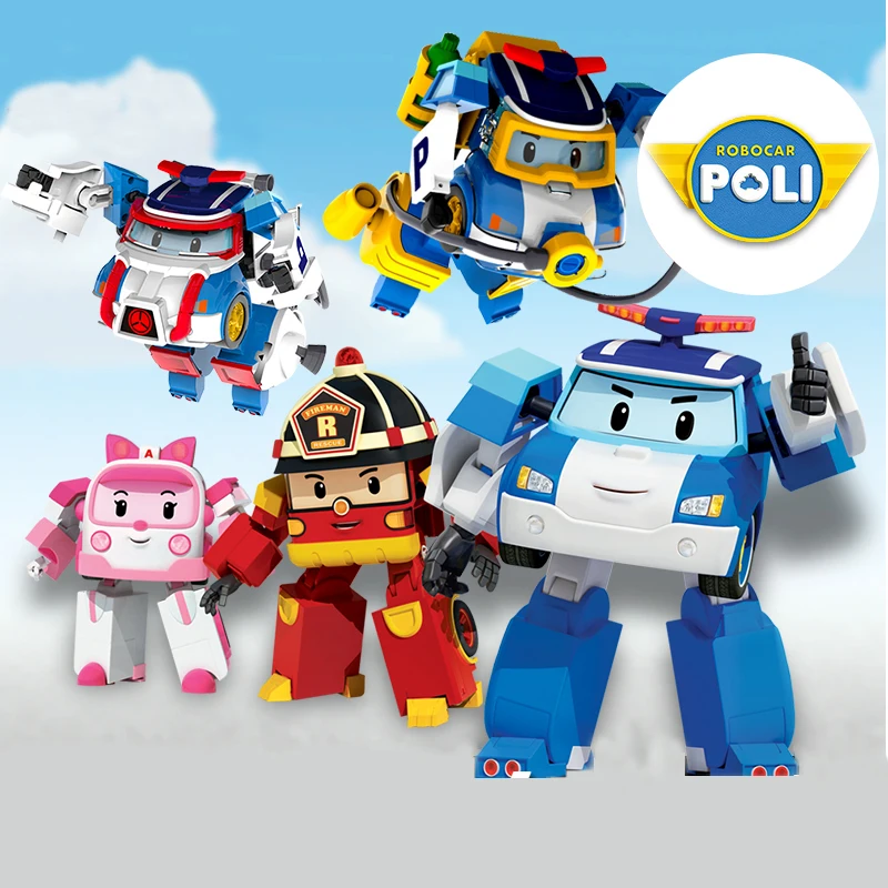 

2019 New 4pcs/Set Robocar Poli Korea kids Toys super wings Robot Transformation Anime Action Figure Toys For Children playmobil