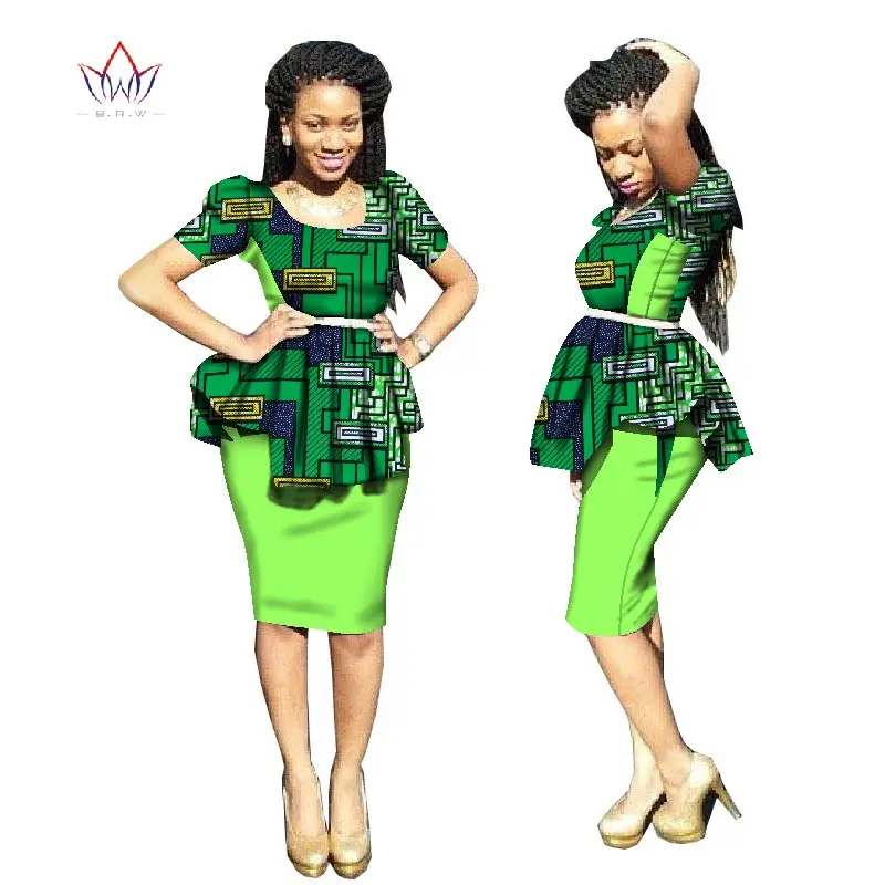 Новое поступление традиционное Африканское платье размера плюс 2 шт Дашики юбка набор Bazin Rche Femme одежда с круглым вырезом 5xl WY1814