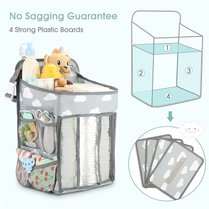 Baby Newborn Hanging Diaper Caddy Organizer Diaper Stacker for Changing Table mochila maternidade torba do wozka #4J04 (3)