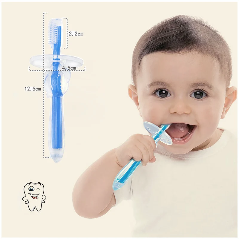 100pcs New Infant Baby Soft Silicone Chewable Toothbrush Rubber Teeth Massager Brush For Kid