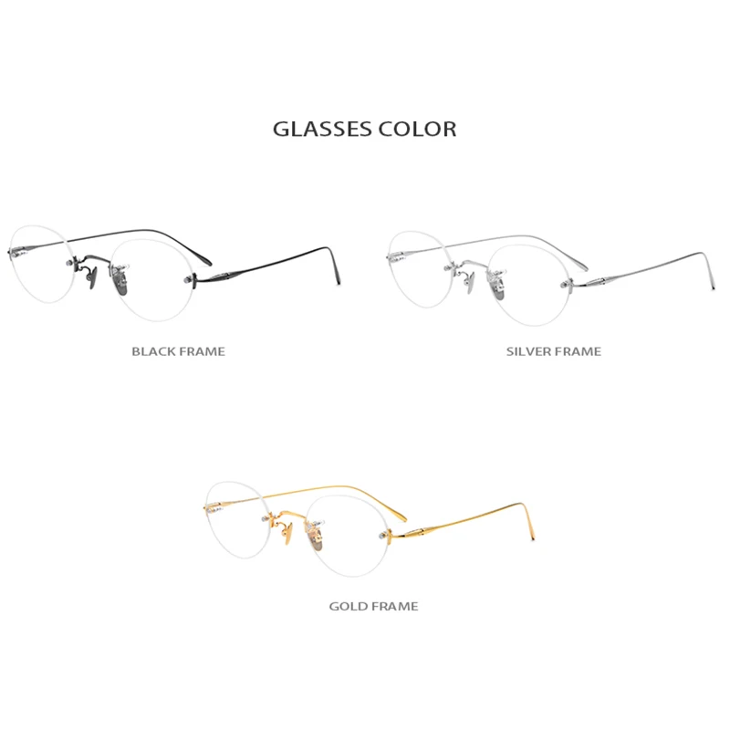 B титановые очки без оправы, оправа для женщин, очки по рецепту, очки для близорукости, оптические оправы для мужчин,, высокое качество, винтажные круглые очки
