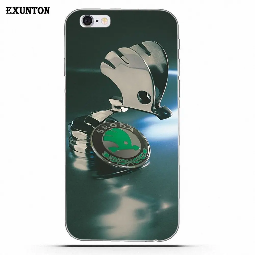 Мягкий чехол с логотипом Skoda для Apple iPhone 4 4S 5 5C SE 6 6S 7 8 Plus X для Apple iPhone 4 4S 5 5C SE 6 6S 7 8 Plus X - Цвет: as picture