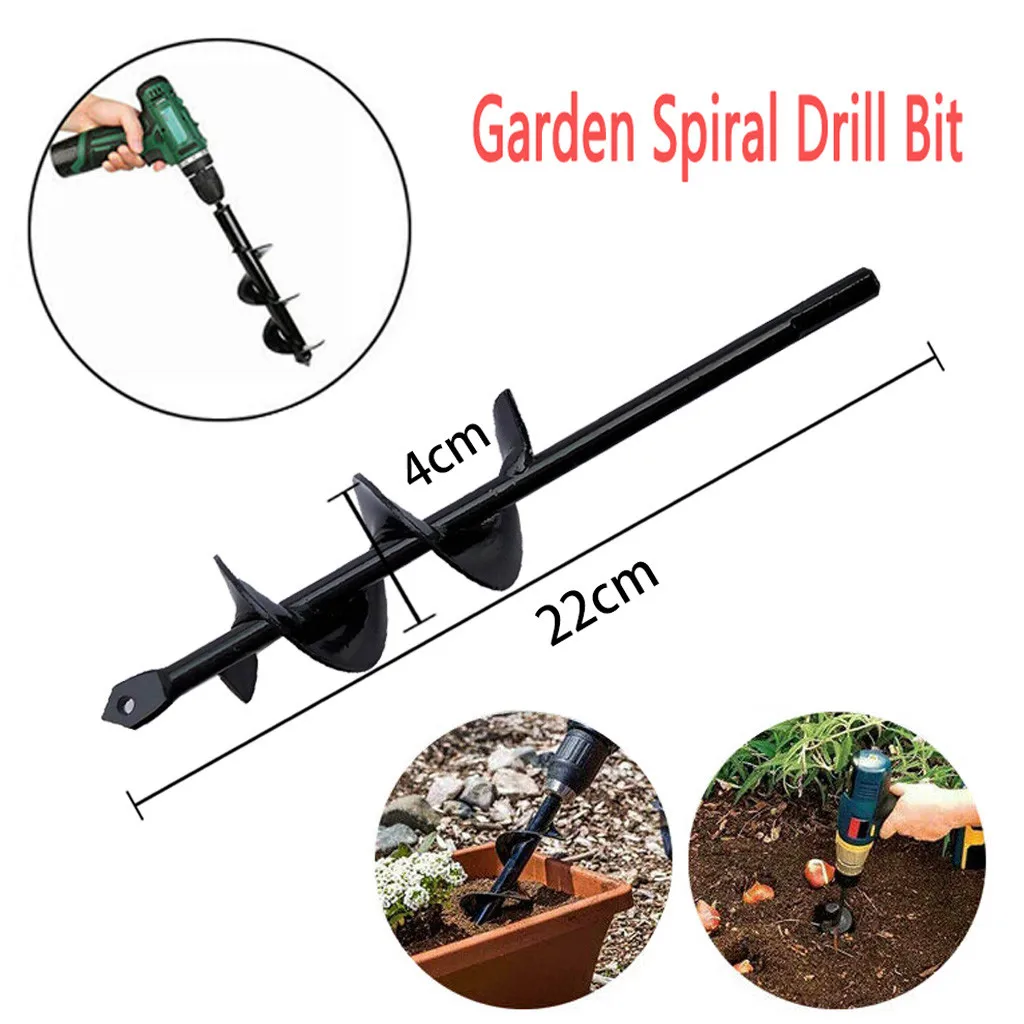 

3/8" Planter Garden Auger Spiral Drill Bit Planting Hole Digger Drill Bit Yard Gardening Bedding Planting Hole Digger Tool