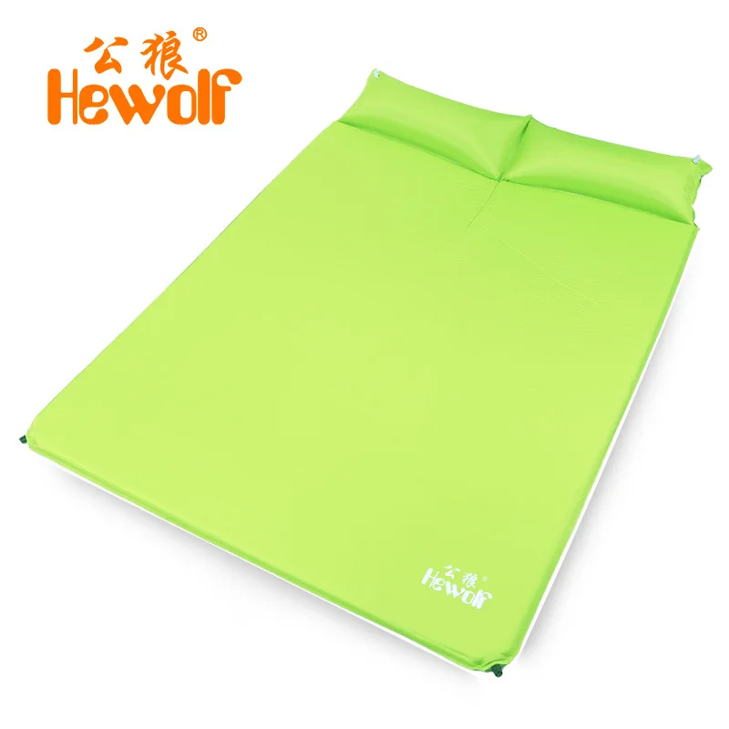 

Hewolf high quality double person moistureproof comfortable camping outdoor mat with pillows