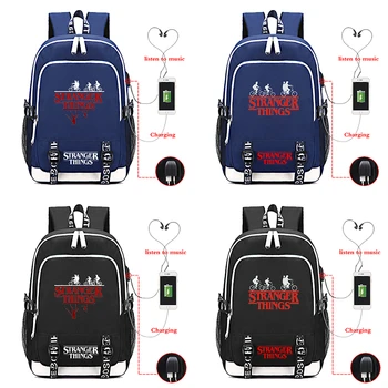 

Beautiful Stranger Things Functional USB Charge Backpack Boys Girls Fashion USB Charging School Rucksack Large Capacity Mochila