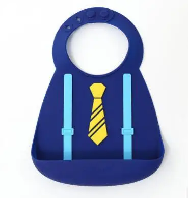 Doayni/Детская отрыжка; 1 шт.; милые детские силиконовые нагрудники для малышей; детские нагрудники с рисунком собаки, панды; Милые водонепроницаемые нагрудники - Цвет: blue tie