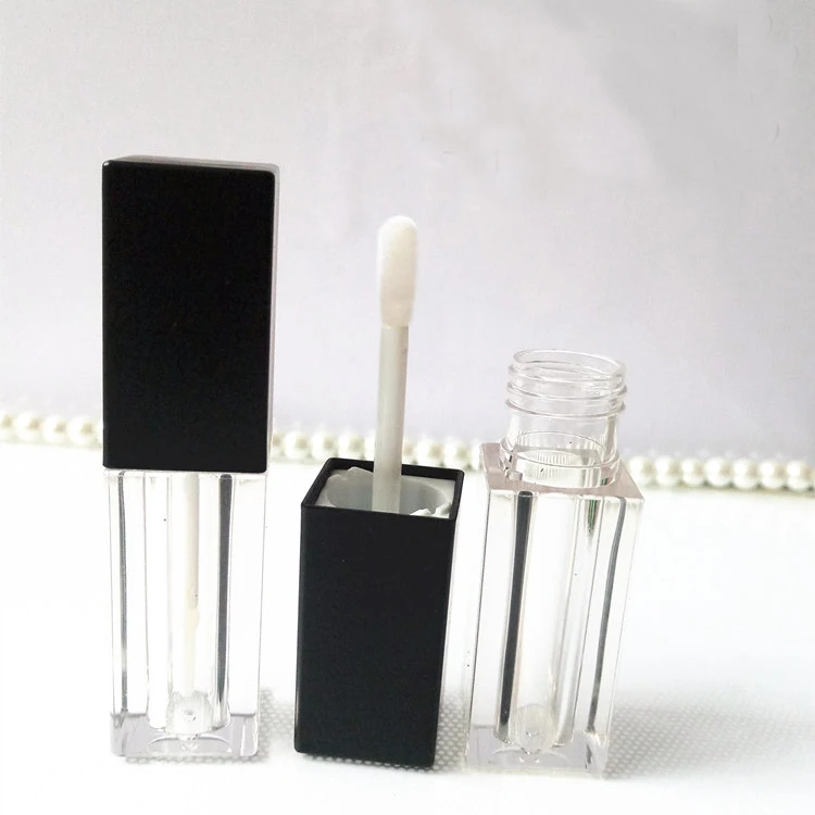 30pcs 50pcs 4.5ml Square Plastic Liquid Lipstick Refillable Bottle Clear Lip Gloss Tube with