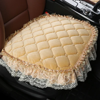 Одна подушка для сиденья в автомобиль зимняя плюшевая кружевная Подушка Нескользящая девочка прекрасный лист 1 шт