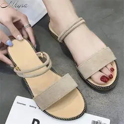 Mhysa/Новинка 2019 года, летние модные женские повседневные сандалии, однотонные сандалии на плоской подошве с открытым носком, женские
