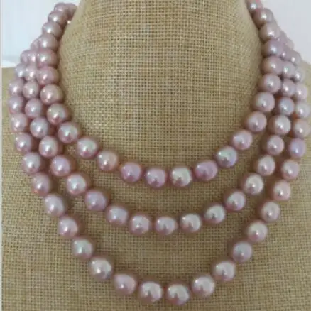

Jewelry gorgeous AAA 9-10mm south sea lavender pearl necklace 48inch