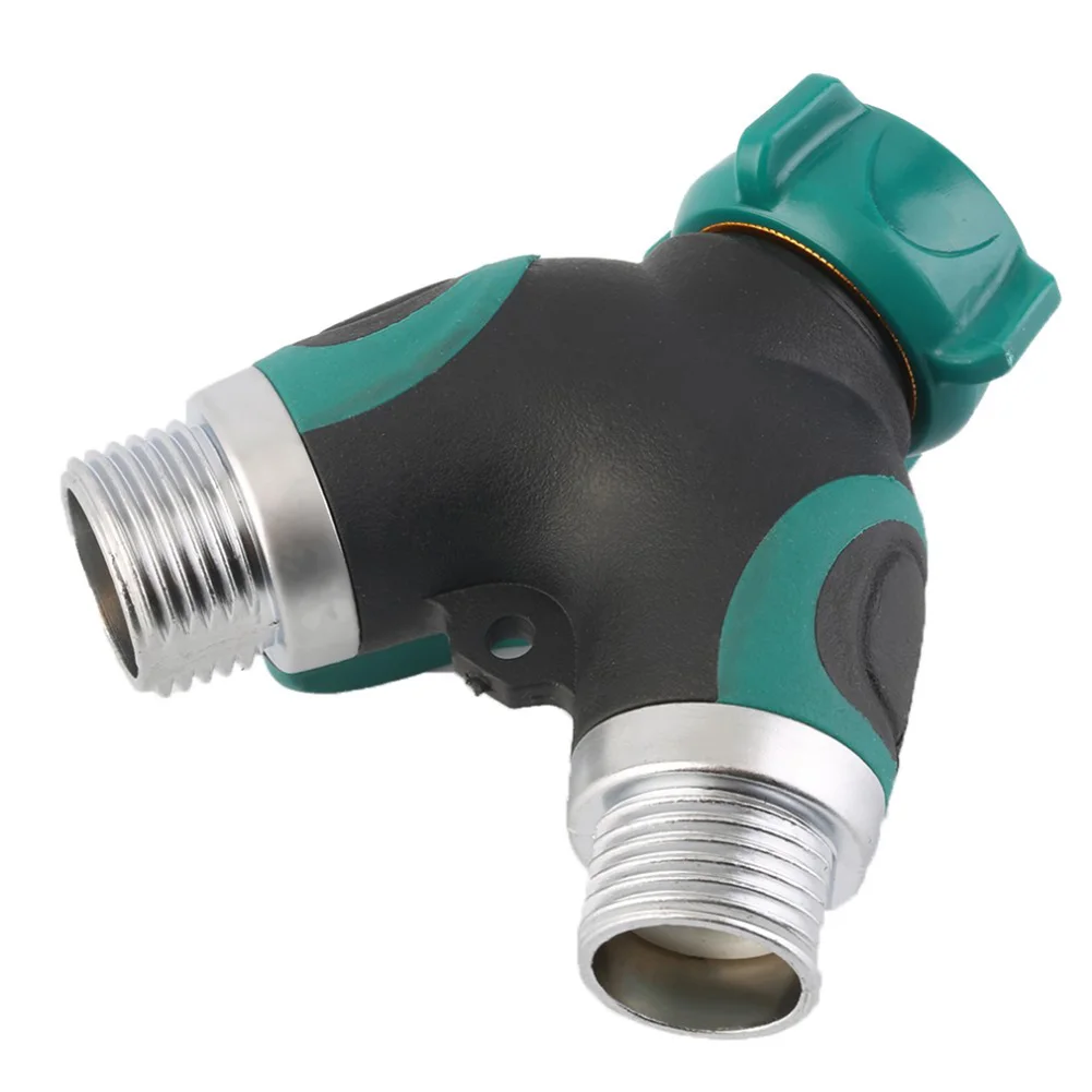 2 Way Water Pipe Tap Splitter Adaptor Hose Connector for Outdoor Garden
