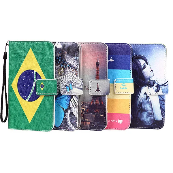 For XiaoMI Mi4 M4 Case Fashion PU Wallet Leather Cover Painting case+Lanyard gift | Мобильные телефоны и аксессуары