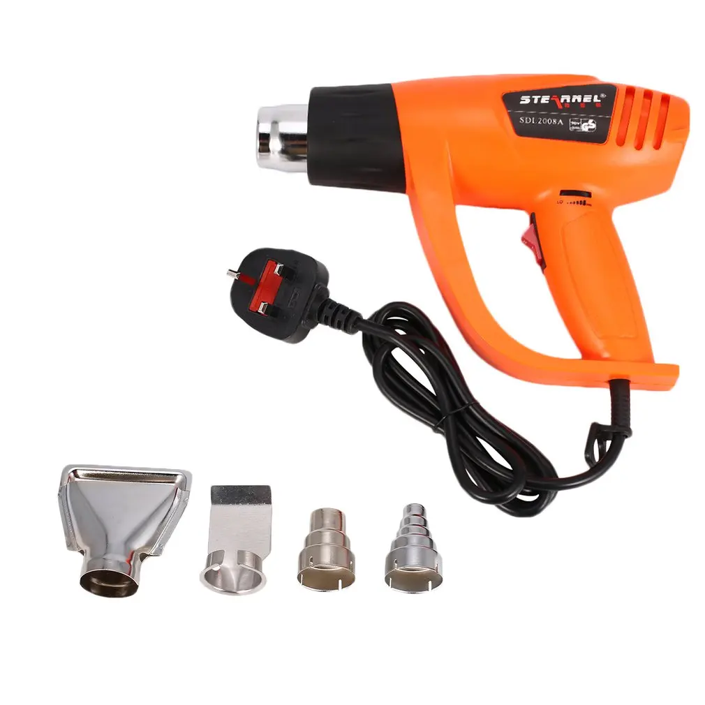 

SDL-2008A 2000W Electric Hot Air Heat Gun Temperature Adjustable Shrink Wrap Paint Stripper Dissolving DIY Tool Nozzle UK