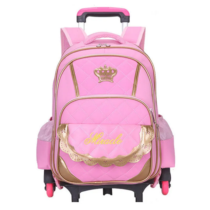 

Hot Sale Trolley Backpack Girls Wheeled School Bag Children Travel Luggage Suitcase On Wheels Kids Rolling Book Bag