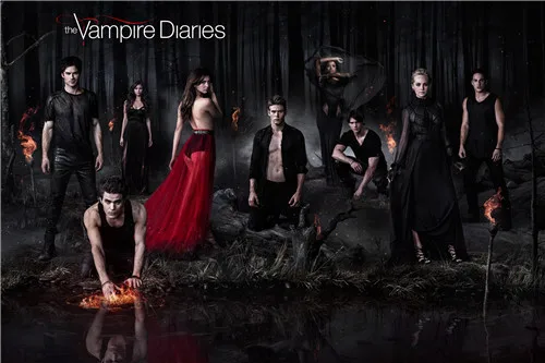 

Canvas Poster Silk Fabric PL#112 Custom the vampire diaries 01 Home Decor modern For Bedroom Poster Size Poster QO-7m112