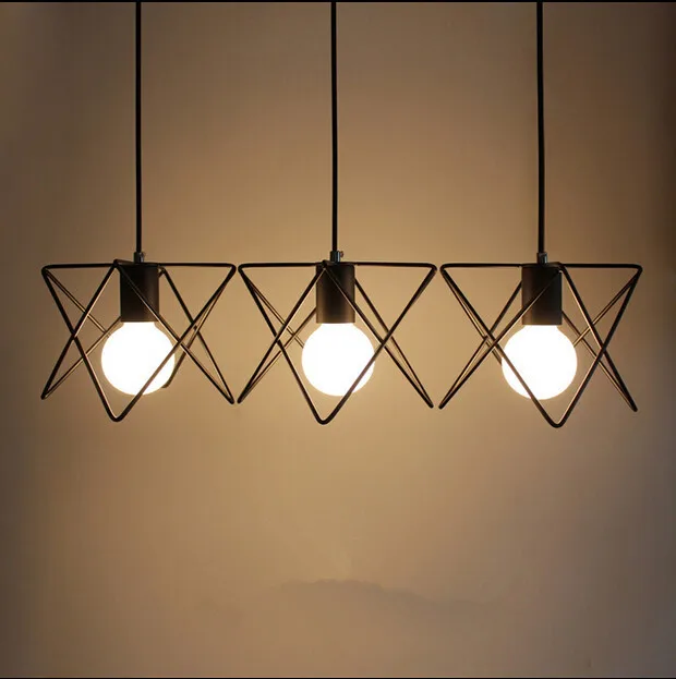 

Vintage pendant lamp metal M cage lampshade lighting hanging light fixture