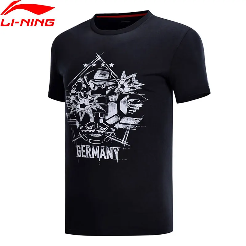 

(Clearance Sale)Li-Ning Men's The Trend T-Shirt Comfort Germany Black T-shirts 100% Cotton LiNing Sport Tee Tops AHSN183 MTS2774