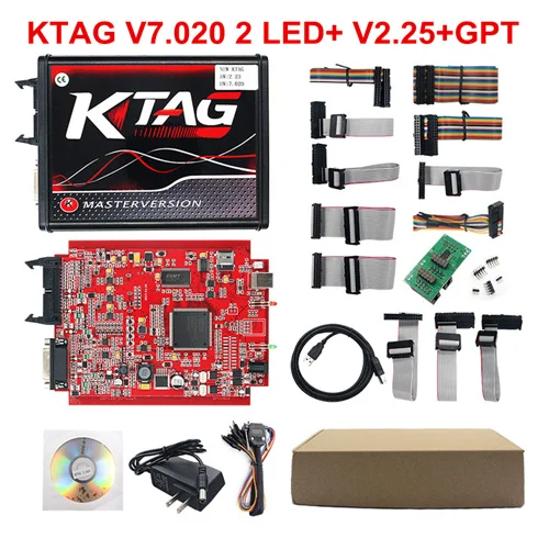 KTAG KESS V2 K TAG 7,020 Master K-TAG V7.020 V2.25 OBD2 ECU программист OBDII ECU чип тюнинговый инструмент без жетонов лимит 6 подарков - Цвет: Ktag 7.020 2 LED