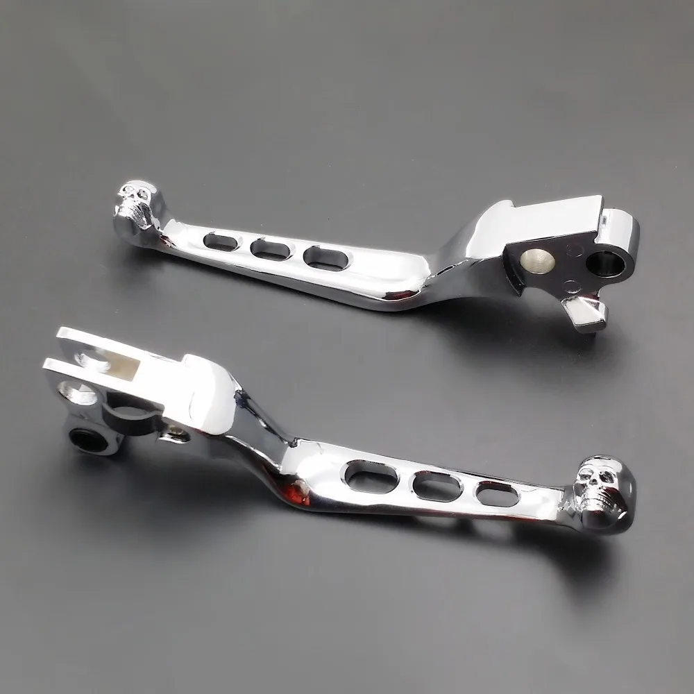 Chrome Skull Brake Clutch Lever For Harley Fat Boy Dyna Sportster 883