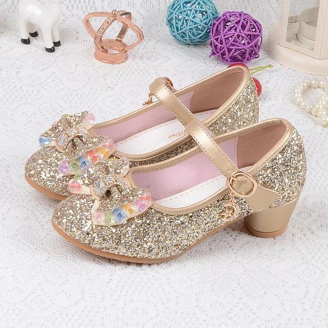 Zapatos Tacones Sandalias baile 2017 para Niñas partido niños altos Niñas Zapatos Niñas boda princesa Zapatos zwp8xSq
