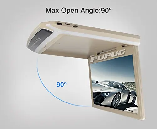 Clearance 15.6" Overhead Car Video Player Roof Mount Monitor with HDMI 1920 x 1080 Wide View Screen Support 1080P Fire TV Stick FM SD/USB 4