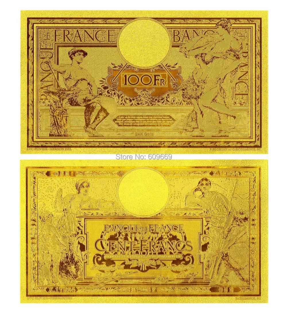 Старые деньги коллекция 1956 s 99.9% золото банкноты выгравированы 100 франков большой запас