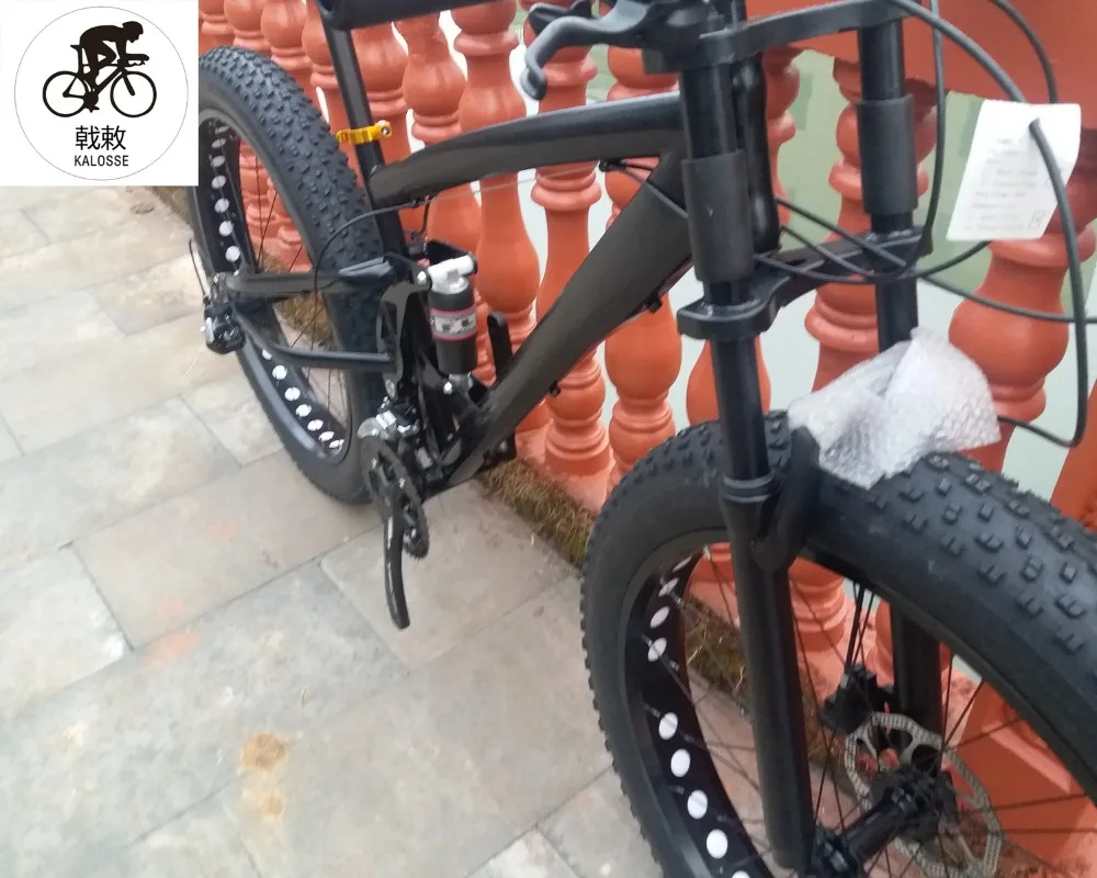 Kalosse M310 Fat bike 26*4,0 дюймов, снежный велосипед с полной подвеской, горный велосипед, 24 скорости, 26er