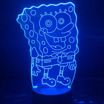 

SpongeBob SquarePants Night Light LED 3D Illusion Room Decorative Lamp Child Kids Baby Nightlight Cartoon Table Lamp Bedroom