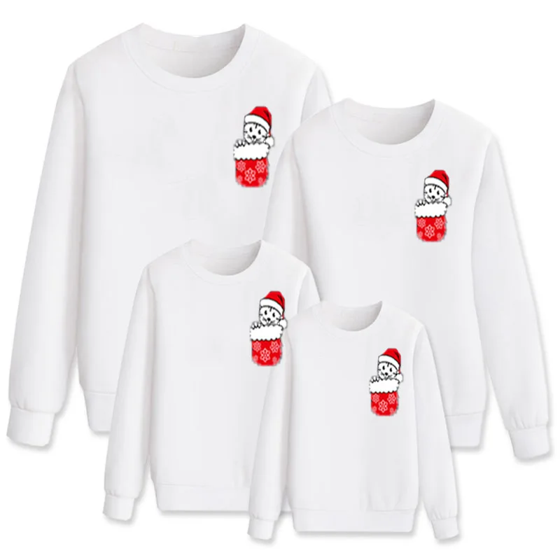 Одежда для семьи; рождественские детские рубашки с героями мультфильмов; одежда для мамы и дочки; Комбинезоны для папы и ребенка; одинаковые комплекты для семьи - Цвет: Long sleeve white