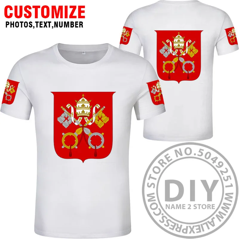 Ватикан город STATE t shirt diy изготовление под заказ имя номер НДС футболка Национальный флаг va латинская красная страна тестовый логотип фото одежда - Цвет: Style 11