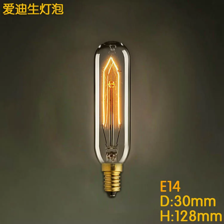 T10 e14 Диммируемые 10 мм под старину с вольфрамовой нитью лампа Edison в европейском и американском стиле; декоративный светильник лампы накаливания 110v 220v