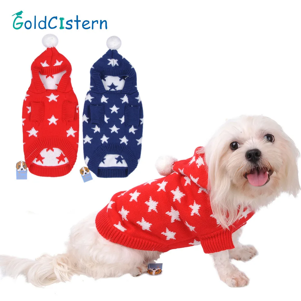 Pets Puppy Sweaters With Hat Soft Thermal Warm Sweater for Pet Dog Cat