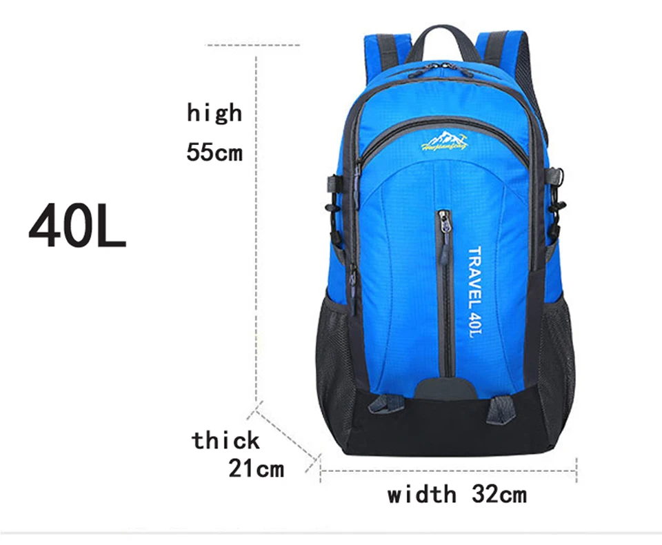 Новая Спортивная Сумка 40л, мужской нейлоновый рюкзак для путешествий, Женский уличный водонепроницаемый походный рюкзак, Большая вместительная сумка для кемпинга, альпинизма