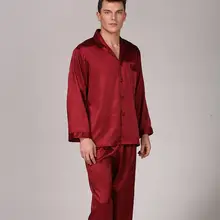 Полосатой пятностойкий шёлк Для мужчин набор пижам для детей Для мужчин пижамы шелковая ночная рубашка; все сезоны; 2 предмета с длинными рукавами из сатина пижамы Homme Домашняя одежда 3XL