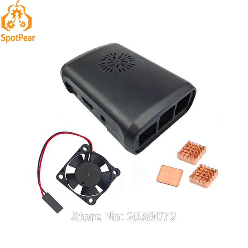 

Raspberry Pi 3 model B ABS case with fan and Copper Coolest heatsinks kit
