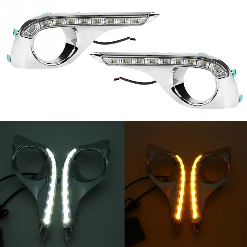 

1 Pair Car Daytime Running Light Turn Signal Lights Lamp DRL LED Fog Lamp Cover for Toyota Highlander 2012-2013