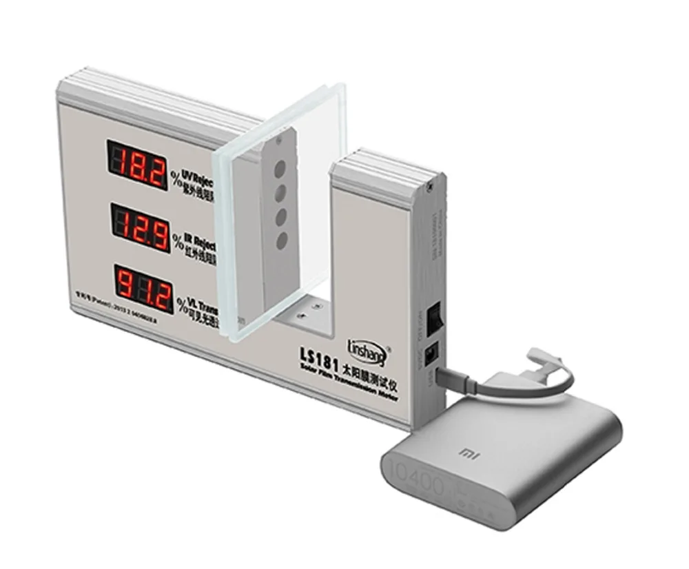 Измеритель передачи солнечной пленки, тестер передачи оконной пленки 950nm IR 365nm, коэффициент пропускания ультрафиолета LS181