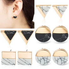 Retro Marble Stud Earrings Circle Triangular Square Half Pine Stone Geometric Earrings for Women Wedding Statement Earings WD201 Retro Marble Stud Earrings Circle Triangular Square Half Pine Stone Geometric Earrings for Women Wedding Statement Earings WD201