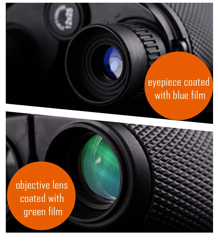 BIJIA Porro BAK - 4 Prism Waterproof 12 x 25 HD Binoculars 83m / 1000m Ultra-clear Telescopes for Outdoor Hiking Hunting