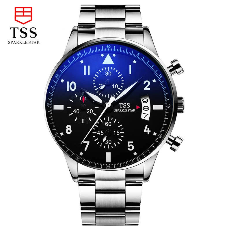 

TSS PILOT'S WATCH CHRONOGRAPH EDITION JU AIR watch Quartz Water-resistant 30m Military Luminous calendar Genuine Leather