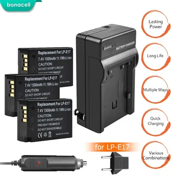 

bonacell 3pcs LP-E17 LPE17 LP E17 Rechargeable Battery with Charger for Canon EOS M3 M5 750D 760D T6i T6s 800D 8000D Kiss X8i