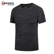 WWKK мужские футболки с круглым вырезом походная футболка для путешествий с коротким рукавом дышащие быстросохнущие повседневные тянущиеся Топы походные футболки